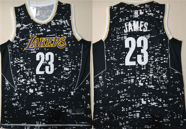 Lakers 23 Lebron James Black City Luminous Swingman Jersey