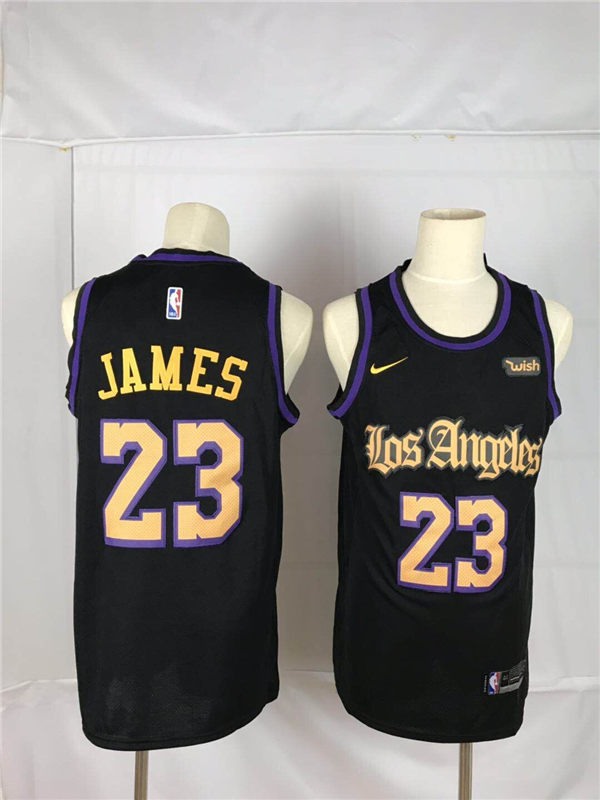 Lakers 23 Lebron James Black Swingman Jersey