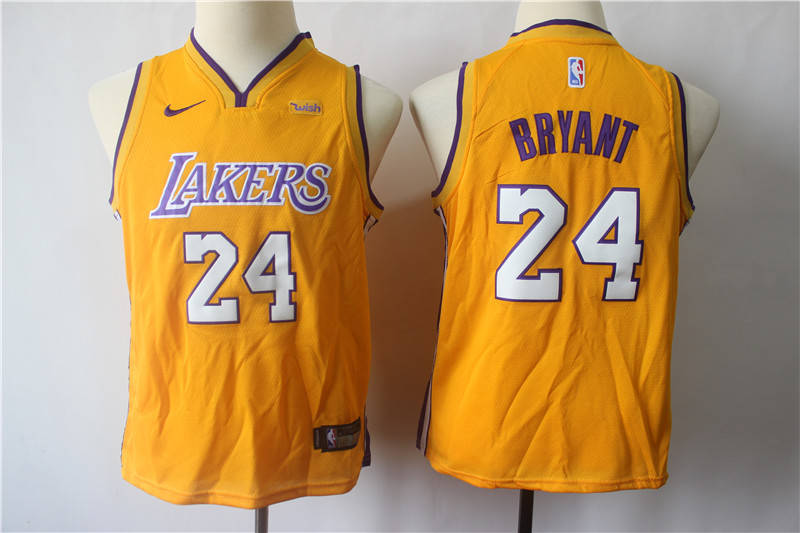 Lakers 24 Kobe Bryant Gold Youth Swingman Jersey