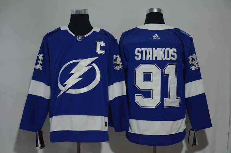 Lightning 91 Steven Stamkos Blue Jersey