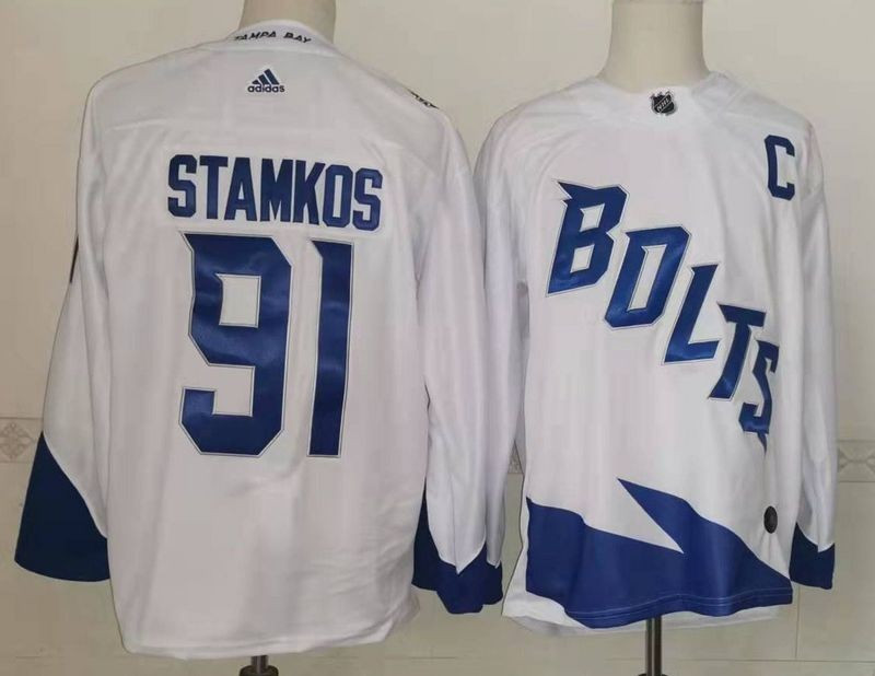 Lightning 91 Steven Stamkos White Jersey