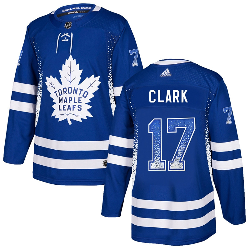 Maple Leafs 17 Wendel Clark Blue Drift Fashion Jersey