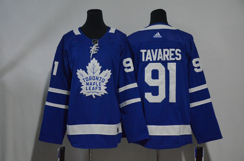 Maple Leafs 91 John Tavares Blue Women Jersey