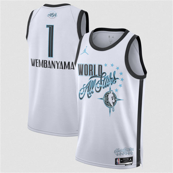 Men's 2026 All Star 1 Victor Wembanyama White Stitched Basketball Jersey