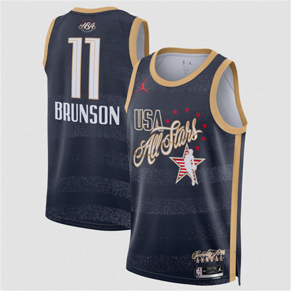 Men's 2026 All Star 11 Jalen Brunson Navy Stitched Basketball Jersey