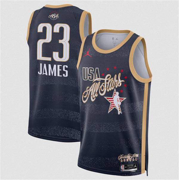Men's 2026 All Star 23 LeBron James Navy Stitched Basketball Jersey
