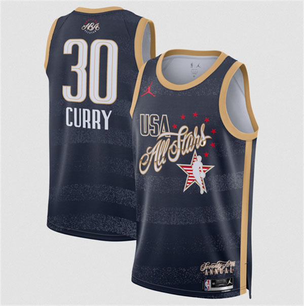 Men's 2026 All Star 30 Stephen Curry Navy Stitched Basketball Jersey