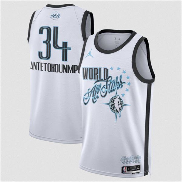 Men's 2026 All Star 34 Giannis Antetokounmpo White Stitched Basketball Jersey