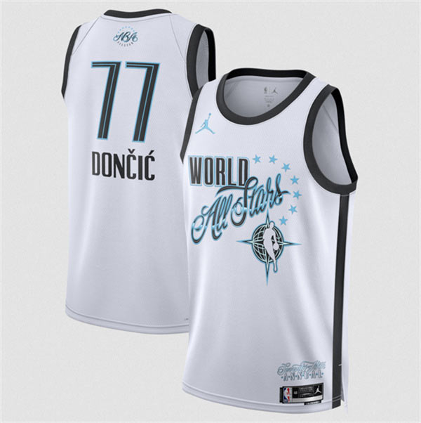 Men's 2026 All Star 77 Luka Doni White Stitched Basketball Jersey
