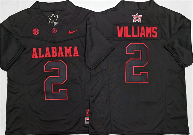Men's Alabama Crimson Tide 2 Ryan Williams Black 2026 F.U.S.E Stitched Football Jersey