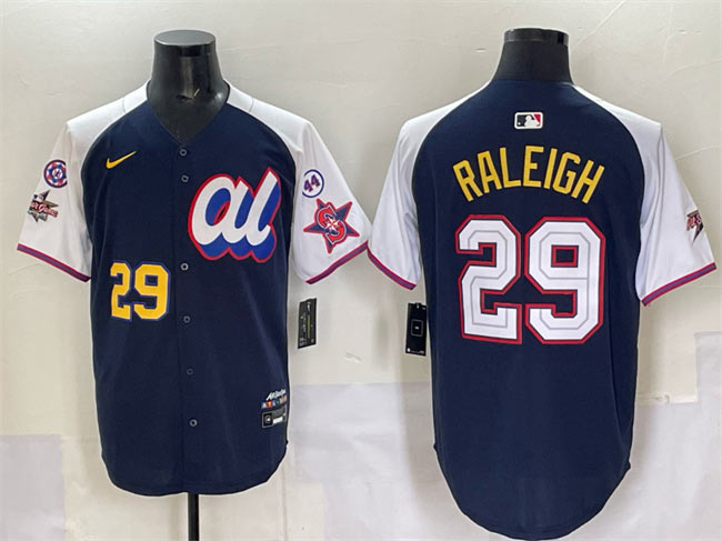 Men's American League 29 Cal Raleigh Navy Alternate 2025 All Star With Patch Edition Limited Stitched Baseball Jersey