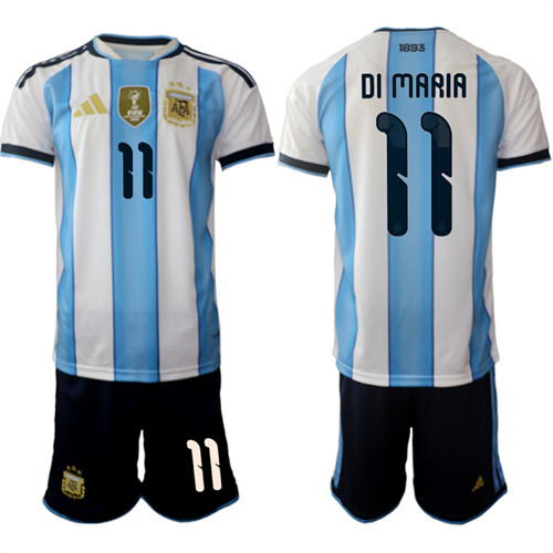 Men's Argentina 11 DI MARIA National Team FIFA x World Cup 2026 Home White On Field Jersey
