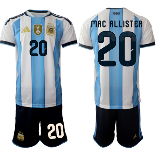 Men's Argentina 20 MAC ALLISTER National Team FIFA x World Cup 2026 Home White On Field Jersey