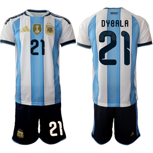 Men's Argentina 21 DYBALA National Team FIFA x World Cup 2026 Home White On Field Jersey