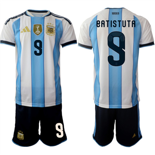 Men's Argentina 9 BATISTUTA National Team FIFA x World Cup 2026 Home White On Field Jersey