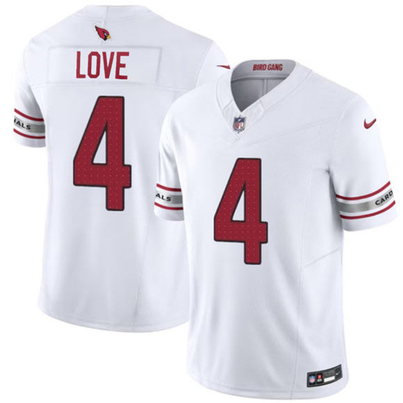 Men's Arizona Cardinals 4 Jeremiyah Love White 2026 Draft F.U.S.E. Vapor Untouchable Limited Football Stitched Jersey