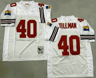Men's Arizona Cardinals 40 Pat Tillman White Throwback Jersey