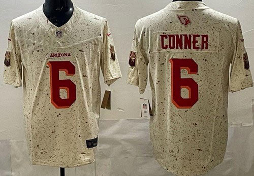 Men's Arizona Cardinals 6 James Conner Limited Cream Rivalries FUSE Vapor Jersey