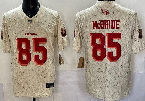 Men's Arizona Cardinals 85 Trey McBride Limited Cream Rivalries FUSE Vapor Jersey