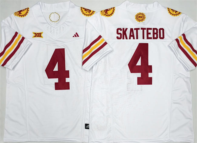 Men's Arizona State Sun Devils 4 Cam Skattebo White 2025 F.U.S.E. Vapor Limited Stitched Jersey