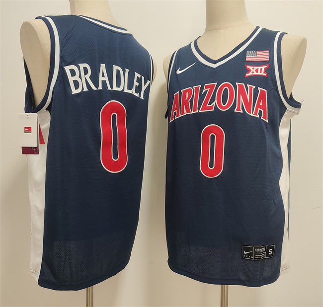 Men's Arizona Wildcats 0 Jaden Bradley Navy Stitched Jersey