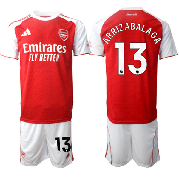 Men's Arsenal F.C 13 Kepa Arrizabalaga 2026 Red Home Soccer Jersey Suit
