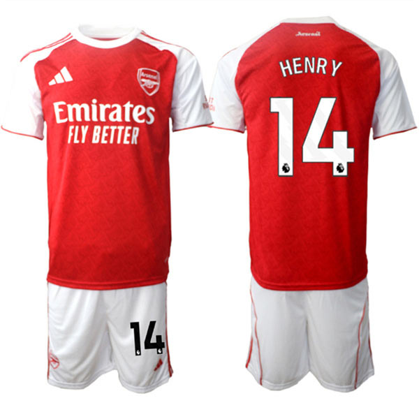 Men's Arsenal F.C 14 Thierry Henry 2026 Red Home Soccer Jersey Suit