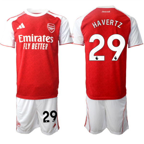 Men's Arsenal F.C 29 Kai Havertz 2026 Red Home Soccer Jersey Suit