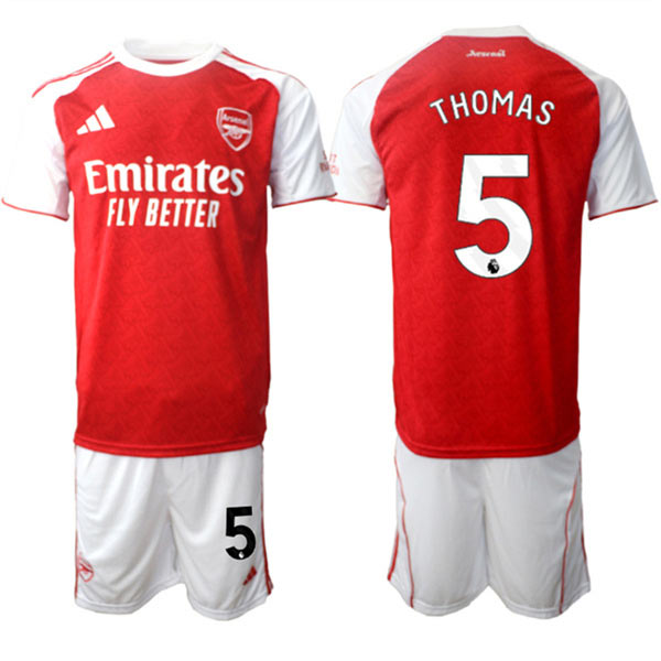 Men's Arsenal F.C 5 Thomas 2026 Red Home Soccer Jersey Suit