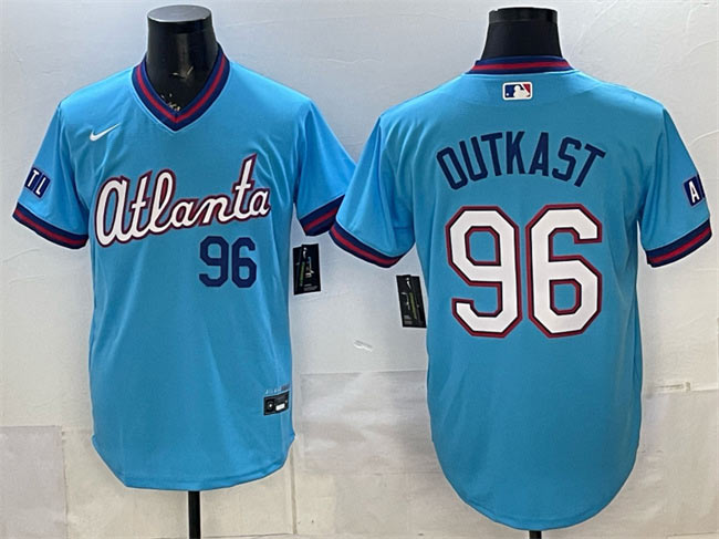 Men's Atlanta Braves 96 OutKast Powder Blue 2026 City Connect Stadium Stitched Baseball Jersey