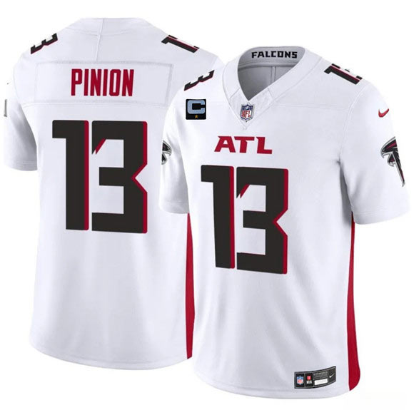 Men's Atlanta Falcons 13 Bradley Pinion White 2025 F.U.S.E With 1 Star C Patch Vapor Untouchable Limited Football Stitched Jersey
