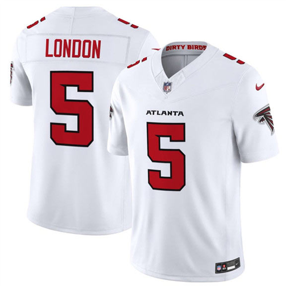 Men's Atlanta Falcons 5 Drake London White 2026 New F.U.S.E. Vapor Untouchable Limited Football Stitched Jersey