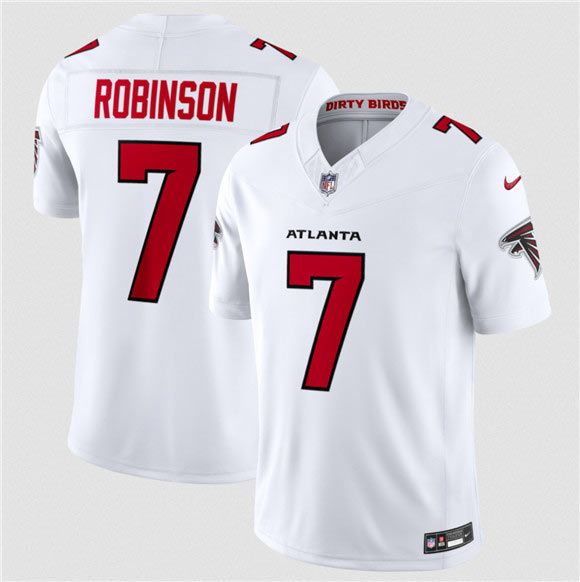 Men's Atlanta Falcons 7 Bijan Robinson White 2026 New F.U.S.E. Vapor Untouchable Limited Football Stitched Jersey