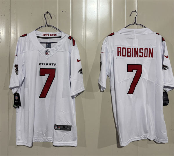 Men's Atlanta Falcons 7 Bijan Robinson White 2026 New Vapor Untouchable Limited Football Stitched Jersey