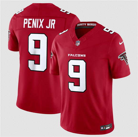 Men's Atlanta Falcons 9 Michael Penix Jr. Red 2026 New F.U.S.E. Vapor Untouchable Limited Football Stitched Jersey