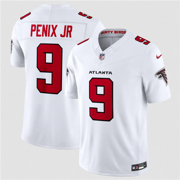 Men's Atlanta Falcons 9 Michael Penix Jr. White 2026 New F.U.S.E. Vapor Untouchable Limited Football Stitched Jersey
