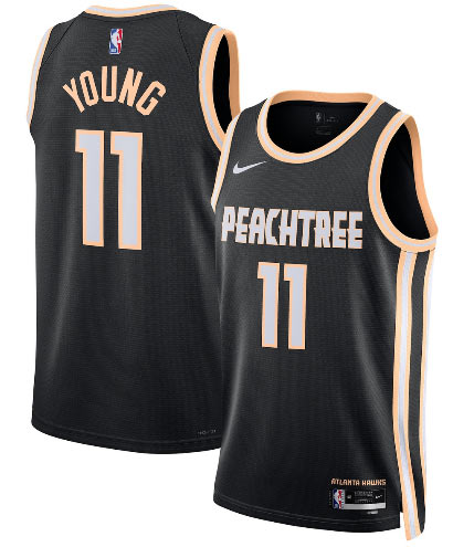 Men's Atlanta Hawks 11 Trae Young Black 2025 26 City Edition Swingman Stitched Jersey