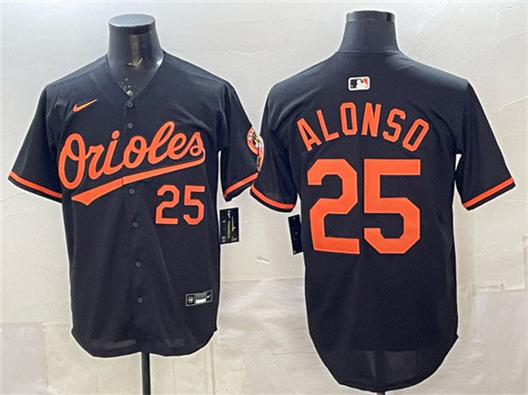 Men's Baltimore Orioles 25 Pete Alonso Black 2025 Limited Stitched Baseball Jersey
