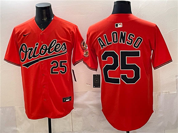 Men's Baltimore Orioles 25 Pete Alonso Orange 2025 Limited Stitched Baseball Jersey