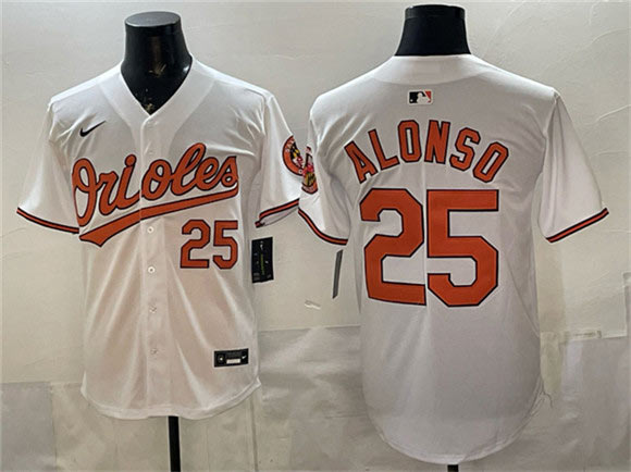 Men's Baltimore Orioles 25 Pete Alonso White 2025 Home Limited Stitched Baseball Jersey
