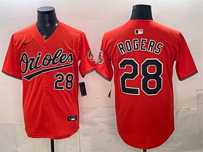 Men's Baltimore Orioles 28 Trevor Rogers Orange 2025 Limited Stitched Baseball Jersey