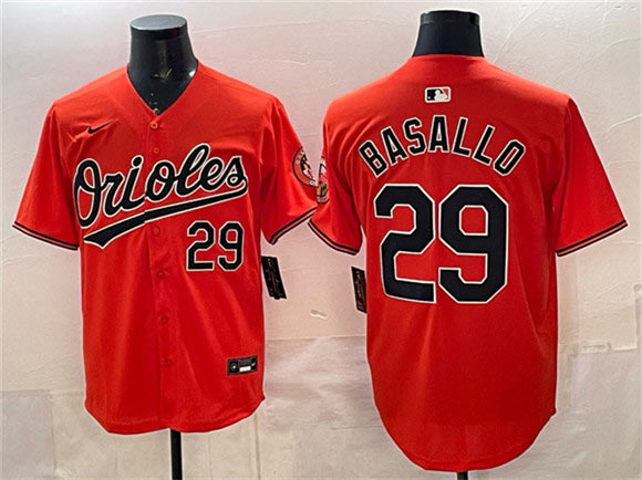 Men's Baltimore Orioles 29 Samuel Basallo Orange 2025 Limited Stitched Baseball Jersey