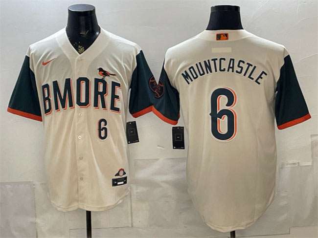 Men's Baltimore Orioles 6 Ryan Mountcastle Natural 2026 City Connect Stadium Stitched Baseball Jersey