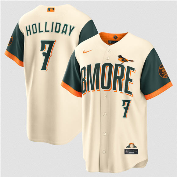 Men's Baltimore Orioles 7 Jackson Holliday Natural 2026 City Connect Stadium Stitched Baseball Jersey