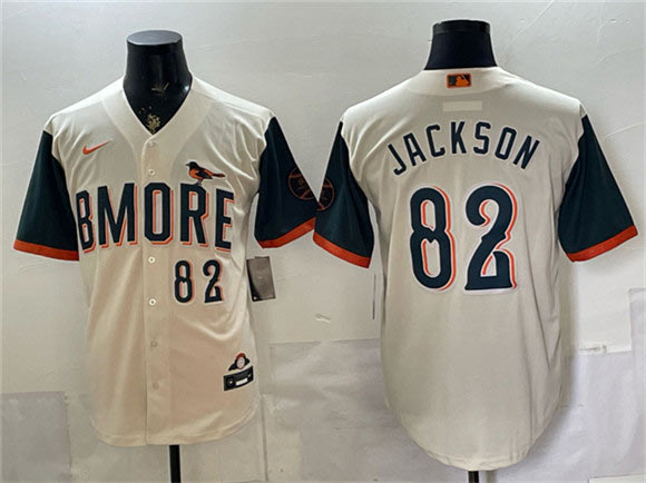 Men's Baltimore Orioles 82 Jeremiah Jackson Natural 2026 City Connect Stadium Stitched Baseball Jersey