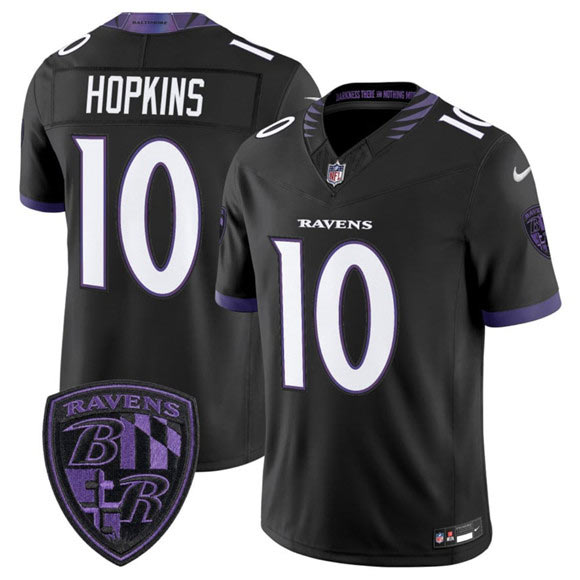 Men's Baltimore Ravens 10 DeAndre Hopkins Black 2026 F.U.S.E. Alternate Vapor Limited Football Stitched Jersey