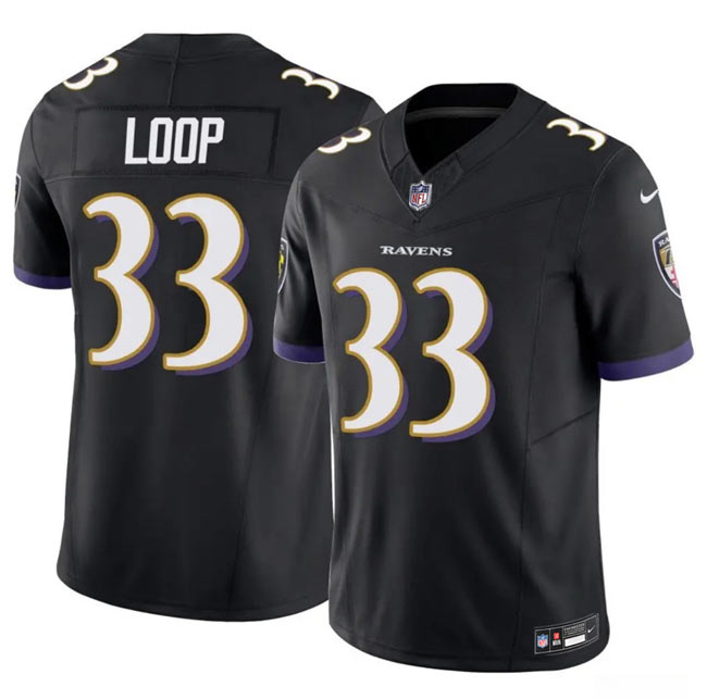 Men's Baltimore Ravens 33 Tyler Loop Black 2025 F.U.S.E. Vapor Limited Football Jersey