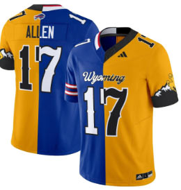 Men's Bills Wyoming Cowboys 17 Josh Allen Split Vapor Limited Jersey