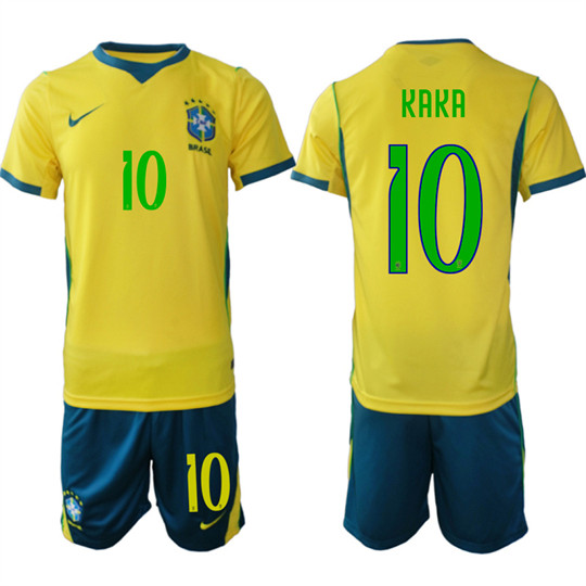 Men's Brazil 10 KAKA National Team FIFA x World Cup 2026 Home On Field Jersey