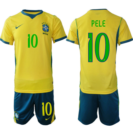 Men's Brazil 10 PELE National Team FIFA x World Cup 2026 Home On Field Jersey